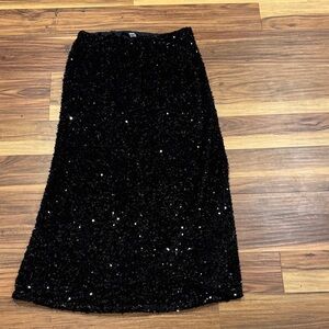 Elegant Black Sequin Skirt